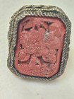 Rare Antique Vintage Chinese Cinnabar Ring With Carved Floral