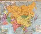 Vintage Nystrom Wall Pull-down Map - Asia 1950 Ag 3