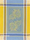 French Provencal Jacquard Woven Dish tea Towel Blue Sunflowers Made In France
