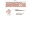 Wireless Keyboard And Mouse Combo keyboard adjustable Dpi Mouse pink Color 