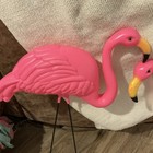 Flamingo- Pair Of Plastic Garden Style Figurines   Figures- Pink Plastic W  Wire