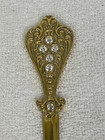 Vintage Gold Metal Bejeweled Rhinestone Ornate Handle Design Letter Opener
