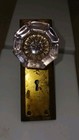 Vintage Old Antique Glass Door Knob Set W  Brass Door Plate