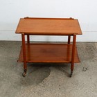 Mid Century Danish Modern Serving Cart Trolley Poul Hundevad Vamdrup Solid Teak