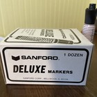 Box Of 12 Black  Sanford Deluxe 4    Permanent Markers   10001 Free Shipping
