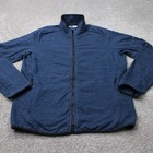 Hill City Tech Jacket Mens Medium Blue Full Zip Athleisure Stretch Zip Pocket