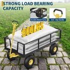 Garden Cart  900lbs Heavy Duty Steel Yard Garden Wagon Lawn Utility Cart Outdoor
