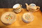 Vintage Gold Lustreware Child s China Tea Set Made In Japan 12 Pieces Flowers