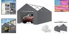 10x20ft Carport Sidewalls With Zipper - Heavy Duty Waterproof   Uv Resistant