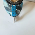 Edea Showgirl Tan Figure Skates Size 270 Wrapped In Blue Animal Print Crystals