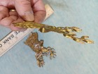 Antique Brass Stag Head Adornments  Stamped Deer Heads From Cabinet Or Trunk
