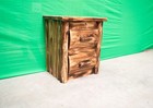 Log Nightstand  2 Drawer  Torched Cedar   Dovetail   Amish-made   Free Shipping
