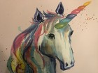 Unicorn Canvas Picture Wall Art  Rainbow Pastel Nursery Decor   Kids Room Print