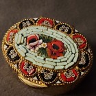 Vintage Micro Mosaic Floral Mini Pill Box   Trinket Box Made In Italy 