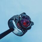Extremely Very Rare Ancient Silver Roman Ring Red Stone Old Artifact Authentic