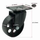 4 All Black Metal Swivel Plate Caster Wheels W  Brake Heavy Duty  3 5  Combo 