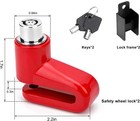 Motorcycle Disc Brake Lock  Anti-theft Waterproof Safety Wheel Brake Lock  Keys