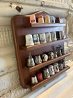 Vintage Collection Of Decorative And Commemorative Thimbles On Wooden Shelf  b6