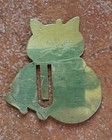 Pretty Vintage Cat And Ball Gold Tone Metal Bookmark 2   2   Rare Piece 