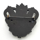 Antique Victorian Gutta Percha Jet Vulcanite Wheat Sheaf Mourning Pin Hi Relief