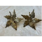 Vintage Set Of Two Solid Brass Holly Leaf Taper Candle Holders Made In India