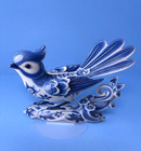 2d Flat Acrylic Blue Jay Bird 2-sided Tabletop Home Decor With Stand 8in X 9in