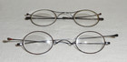 2 Pr Antique Eyeglasses   Civil War Era Spectacles   Blued Steel Frames