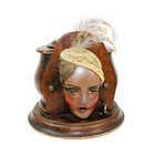 1920   s Working Fatima Art Deco Woman With Turban Tabletop Cigarette Dispenser