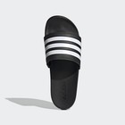 Adidas Men s Adilette Comfort Slides Black white Stripes Gym Beach Sandals