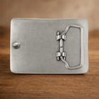 Western Floral Scroll Belt Buckle Silver Tone Gold Tone Frame Engraved Style