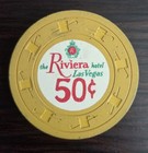   50 Cent Riviera Casino Las Vegas Casino Chip  1 Side Inlay Slight Lifting 