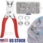 100pcs Prong Pliers Ring Press Studs Snap Popper Fasteners Sewing Diy Tool Kit