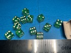 12 Beautiful Vintage Green  New Old Stock Crisloid Dice