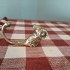 Two Vintage Solid Brass Wall Hooks   Ram   Squirrel 