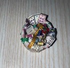 Miniature Dollhouse 1 12 Scale Straw Sewing Basket - 207b - Artist Piece