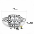 Women s 1 06 Ct Princess   Round Cut Cz Stainless Steel Engagement Ring Sz 5-10