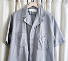 Vintage 1950s  1960s Light Gray Short Sleeve Mechanics Coat Us Med To Lrg