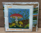 Vintage 1978 Jiffy Needlepoint Kit Red Top Mushroom Sunset Designs 5860 Complete