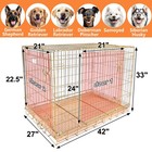 Pet 42  Gold Foldable Dog Crate Cage Kennel Large Dogs W floor Grid   Tray