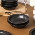 Stone Lain Oasis Stoneware 24 Piece Dinnerware Dish Set  Service For 8  Black