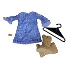 American Girl Paisley Dress Outfit Pleasant Co Hair Clip Boots Hanger Sequin Vtg