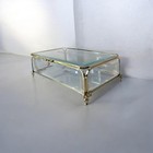 Antique Style  Beveled Glass Footed Jewelry Dresser Trinket Box New   