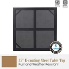 Outdoor Dining Table With Umbrella Hole Metal Patio Table Square Black