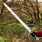 Premium Excalibur Sword 38  Carbon Steel Blade Brass Guard Pommel Wooden Handle