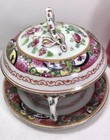Antique Tureen With Floral And Butterfly Designs