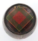 1893 Absolutely Delightful English Thimble In Mcpherson Scottish Tartan Holder