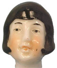 Porcelain Half Doll Flapper Lady Pin Cushion Vanity Accessory Art Deco