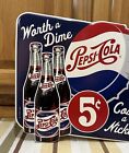 Pepsi Cola Sign Metal Bottle Cap Soda Diner Cola Coke Vintage Style Wall Decor