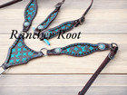 Western Leather Tack Set   Turquoise Gladiator Tack Set For Horse