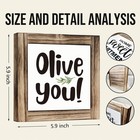 Olive You Box Sign - Funny Wooden Desk  Shelf Decor For Home  Wood Color 01 